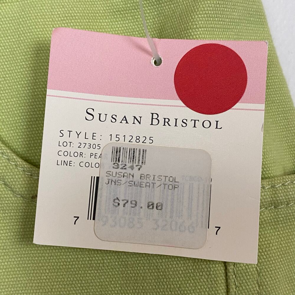 Susan Bristol Green Straight Leg Cotton Blend Pants Size 10 - Picture 7 of 12